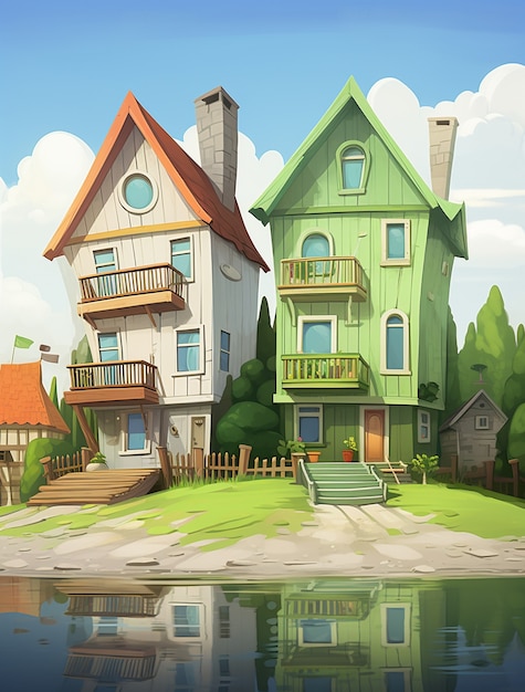 Foto gratuita modelo de dibujos animados para viviendas y propiedades residenciales