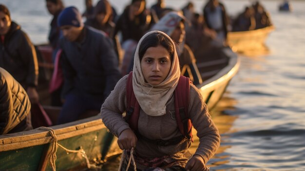 Momento capturado durante una crisis migratoria con personas.