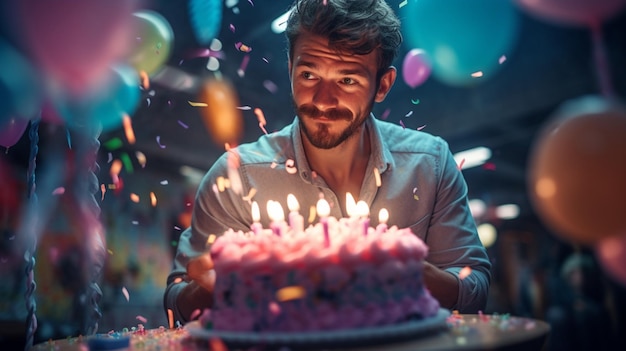 Foto gratuita el momento del cumpleañero apagando las velas