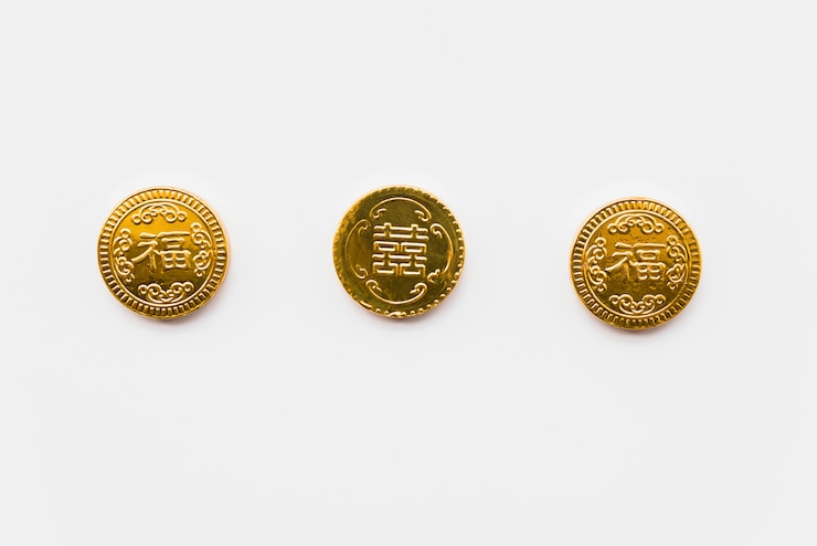 Foto gratuito monedas chinas