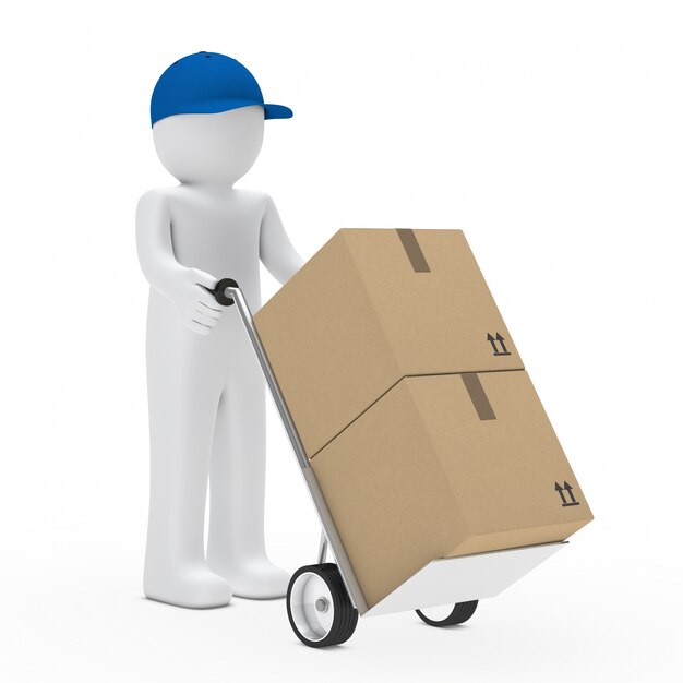 Monigote llevando cajas