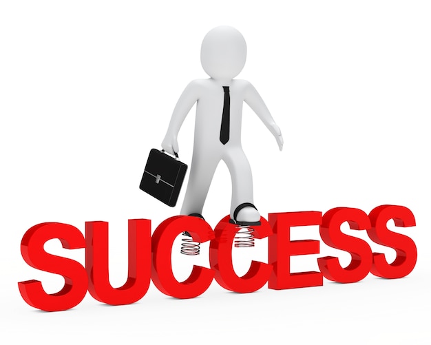 Monigote sobre la palabra "success"