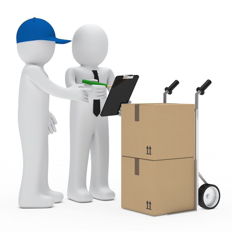 Foto gratuito monigotes trabajando con cajas