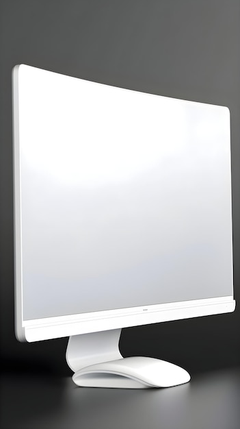 Foto gratuita monitoreo de computadora con pantalla blanca en blanco en fondo gris representación 3d