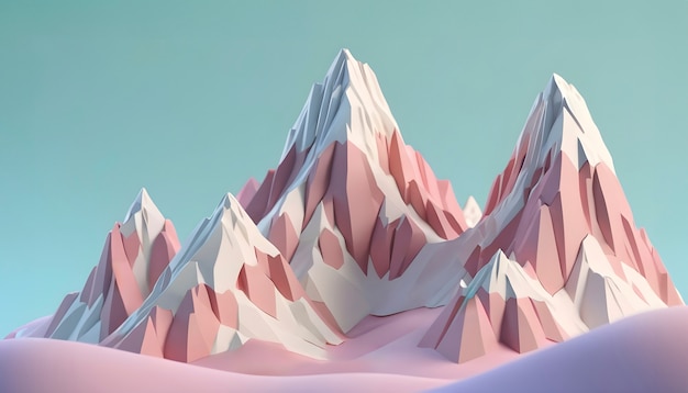 Montaña abstracta con formas poligonales