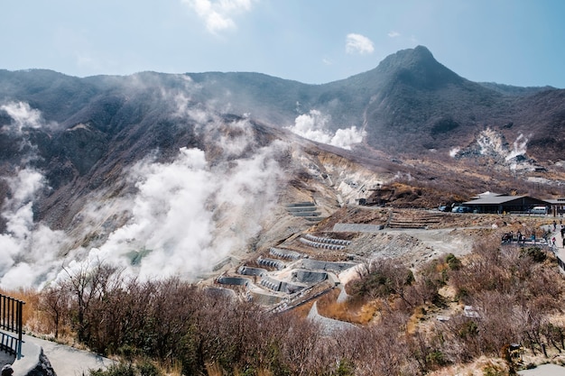 montaña de aguas termales de japón