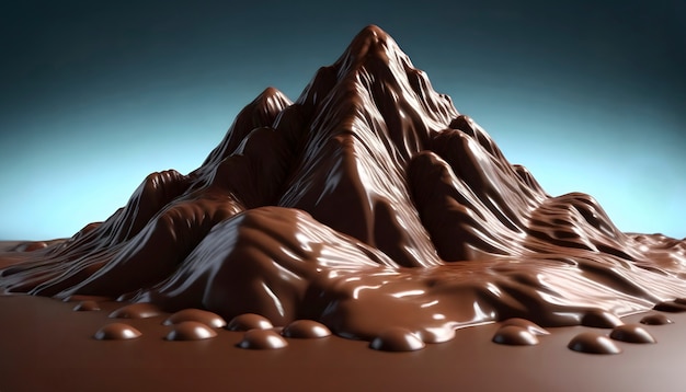 Foto gratuita una montaña fantástica hecha de chocolate