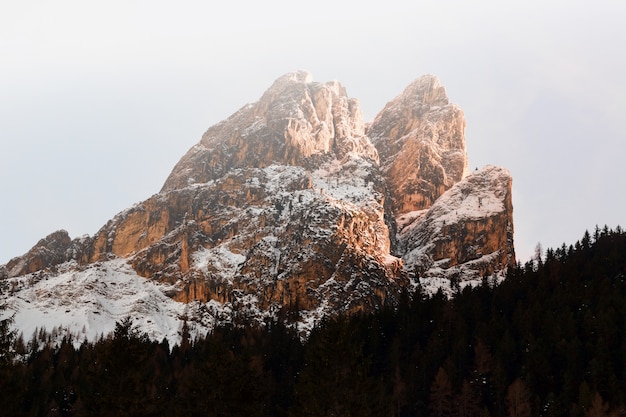 Foto gratuita montaña masiva nevada marrón en paisaje