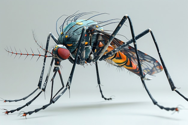 El mosquito en 3D en el estudio