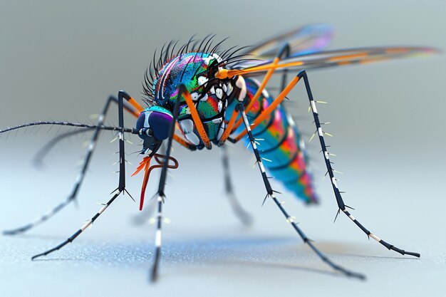 El mosquito en 3D en el estudio