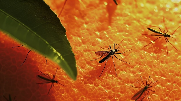 Foto gratuita el mosquito de cerca en la naturaleza