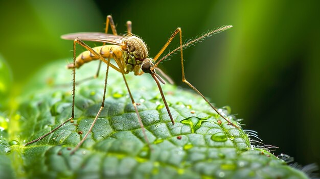 El mosquito de cerca en la naturaleza