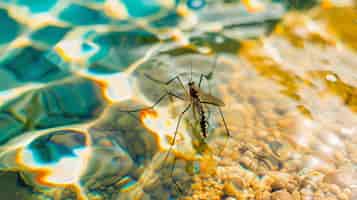 Foto gratuita el mosquito de cerca en la naturaleza
