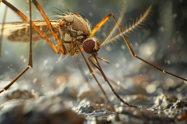 Foto gratuita mosquito muy detallado