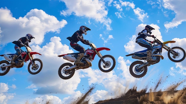 Foto gratuita motociclista de tierra con su motocicleta compitiendo en circuitos de aventura