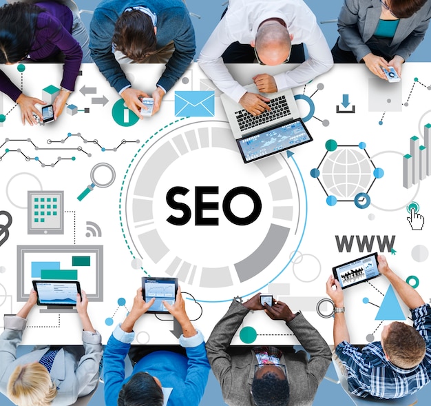 Foto gratuita motor de búsqueda que optimiza el concepto de navegación seo