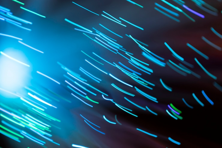 Foto gratuito movimiento rápido del tubo de fibra óptica.