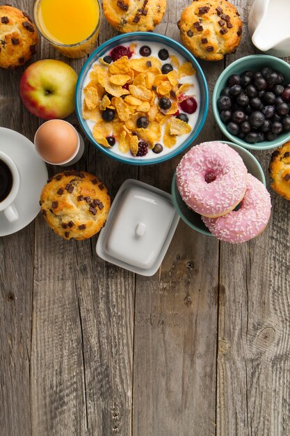 Muesli y rosquillas