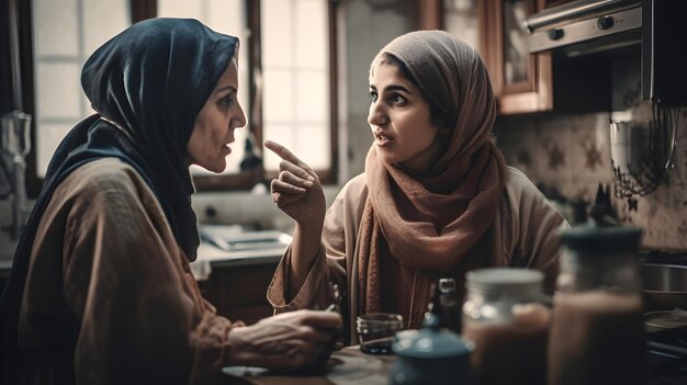Foto gratuita mujer árabe hiperrealista en una cocina moderna