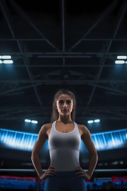 Foto gratuita mujer atlética practicando gimnasia