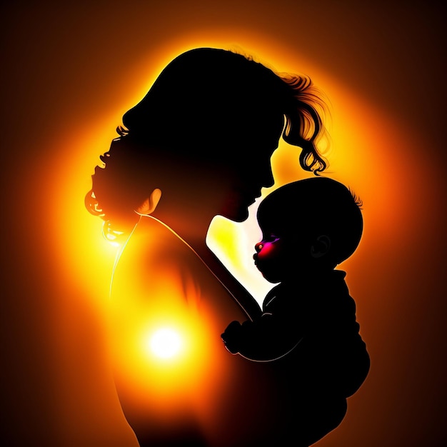 Una mujer con un bebé en brazos.