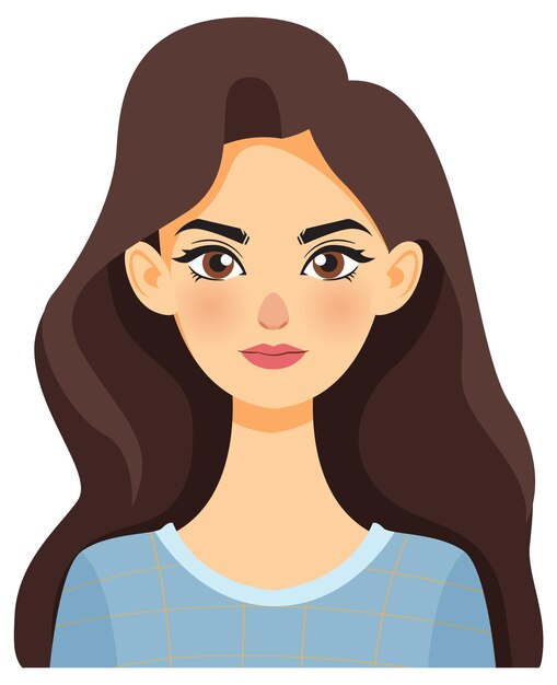 Mujer con el cabello largo y marrón
