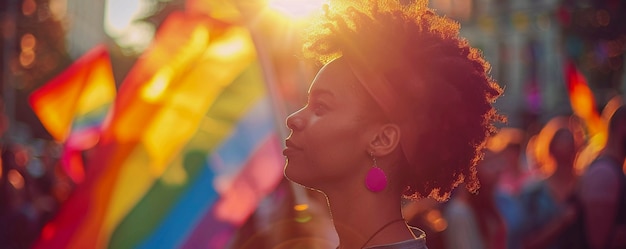 Foto gratuita mujer celebrando el día del orgullo