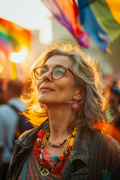 Mujer celebrando el día del orgullo