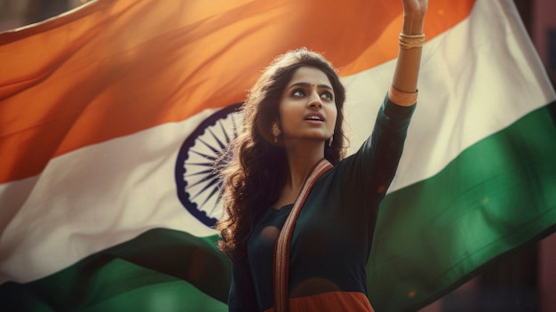 Mujer celebrando el día de la república india