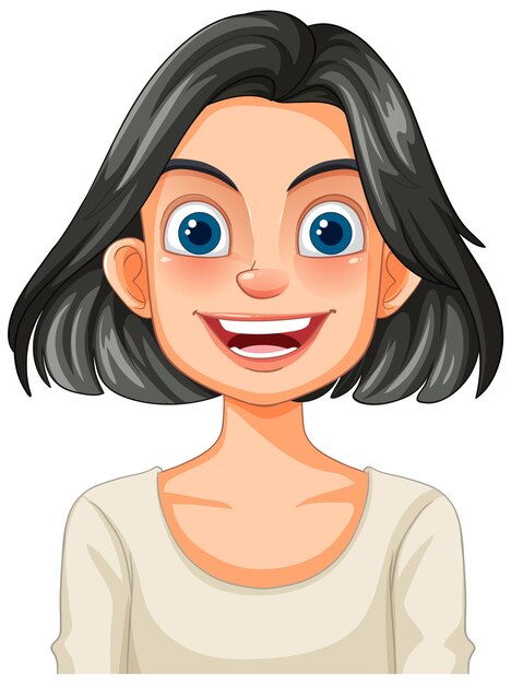 Mujer feliz con el cabello corto