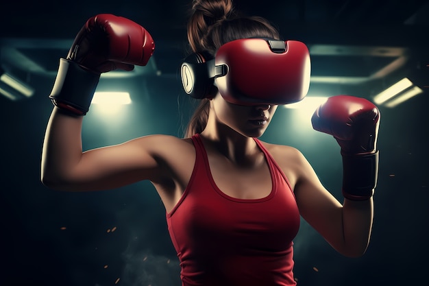 Foto gratuita mujer con gafas de realidad virtual para jugar