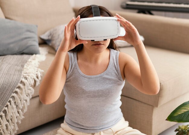 Mujer con gafas vr