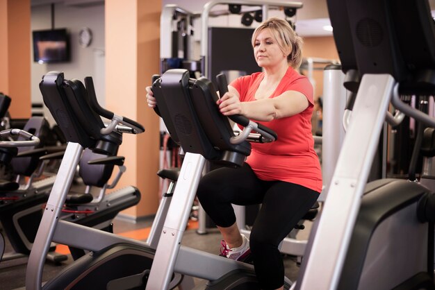 Mujer, en, gimnasio