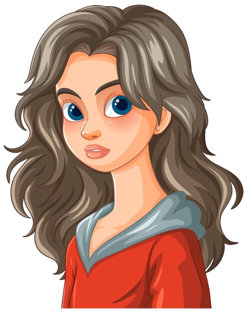 Mujer joven con el cabello ondulado