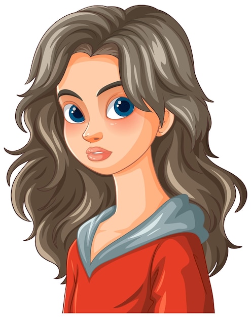 Mujer joven con el cabello ondulado