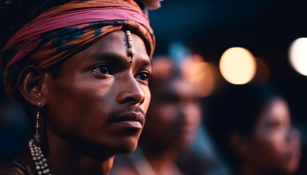 Foto gratuita mujer joven confiada con rastas sonriendo al aire libre generada por ia