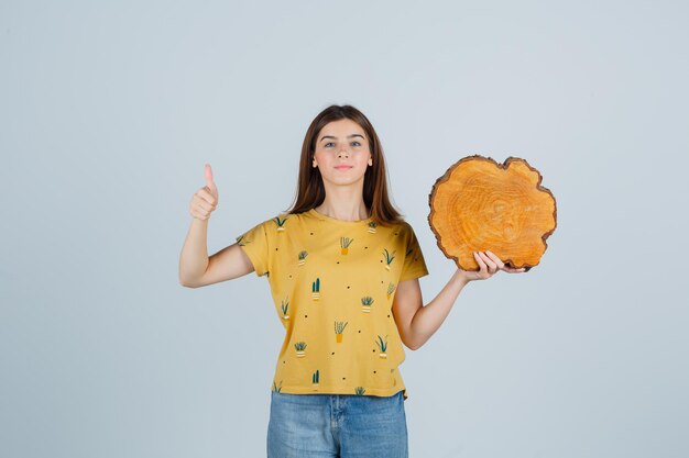 Mujer joven expresiva posando en el estudio