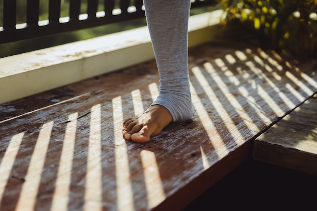 Mujer joven, practicar, yoga