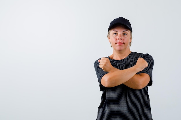 Mujer madura, posar, en, el, estudio