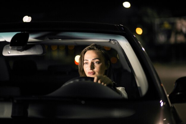 Mujer de negocios en el coche