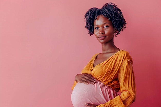 Foto gratuita mujer negra embarazada posando