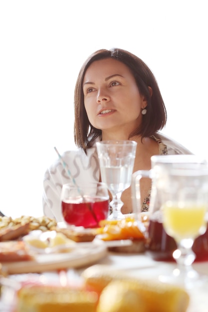 Mujer en el picnic