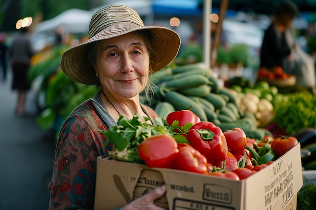 Mujer de plano medio con comida sana.