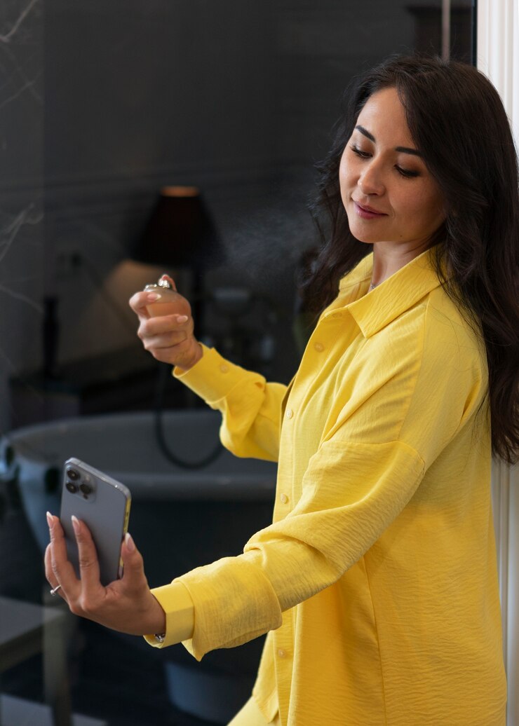Foto gratuito mujer de plano medio hablando por videollamada