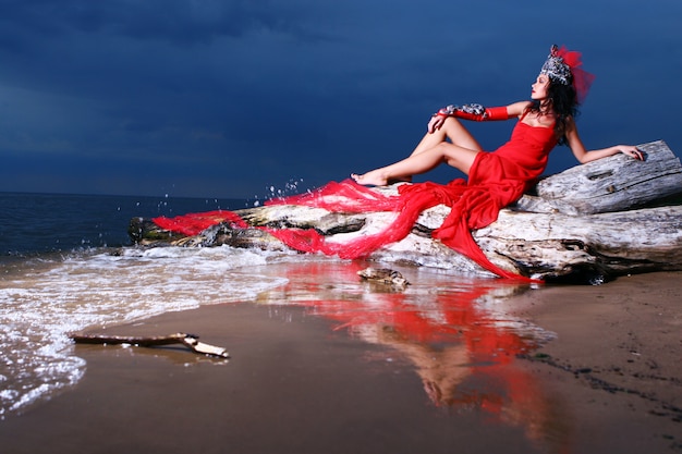 Mujer sexy en la playa