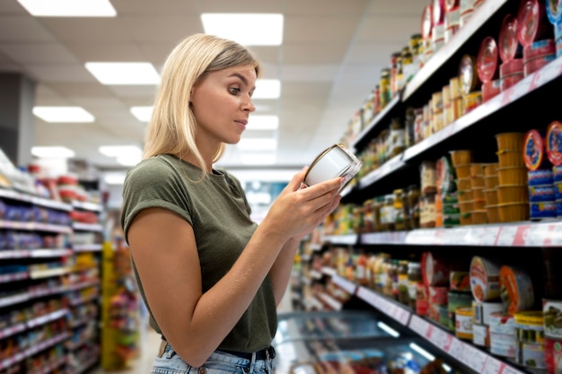 Mujer sosteniendo un tiro medio puede