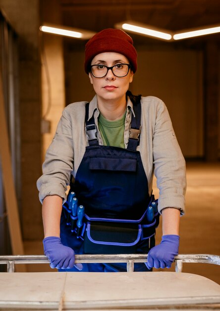 Mujer de tiro medio con guantes