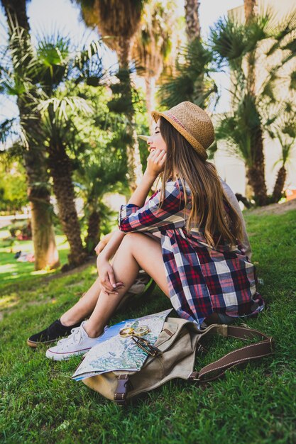 Mujer de vacaciones