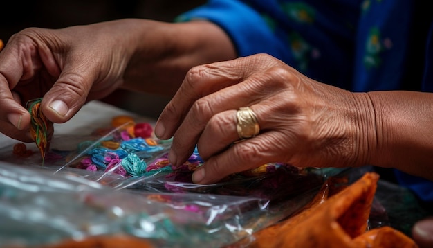 Foto gratuita mujeres astutas pintan colores vibrantes en un taller divertido generado por ia