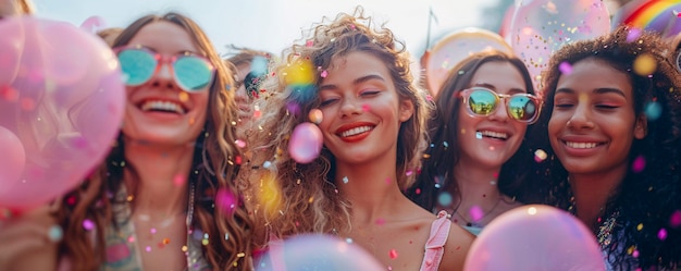 Foto gratuita mujeres celebrando el día del orgullo